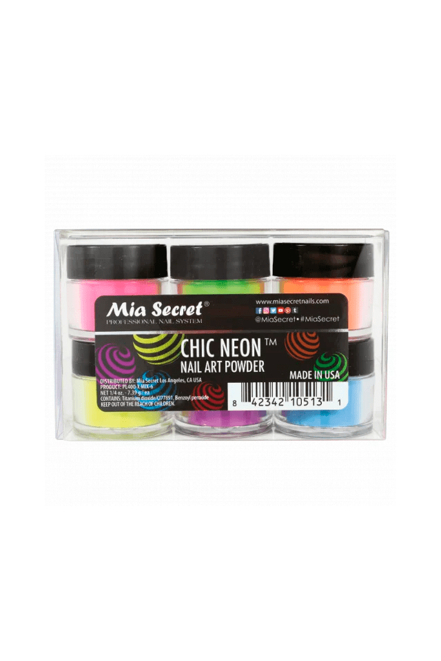 Chic Neon Acrylic Powder Collection 6 Pcs