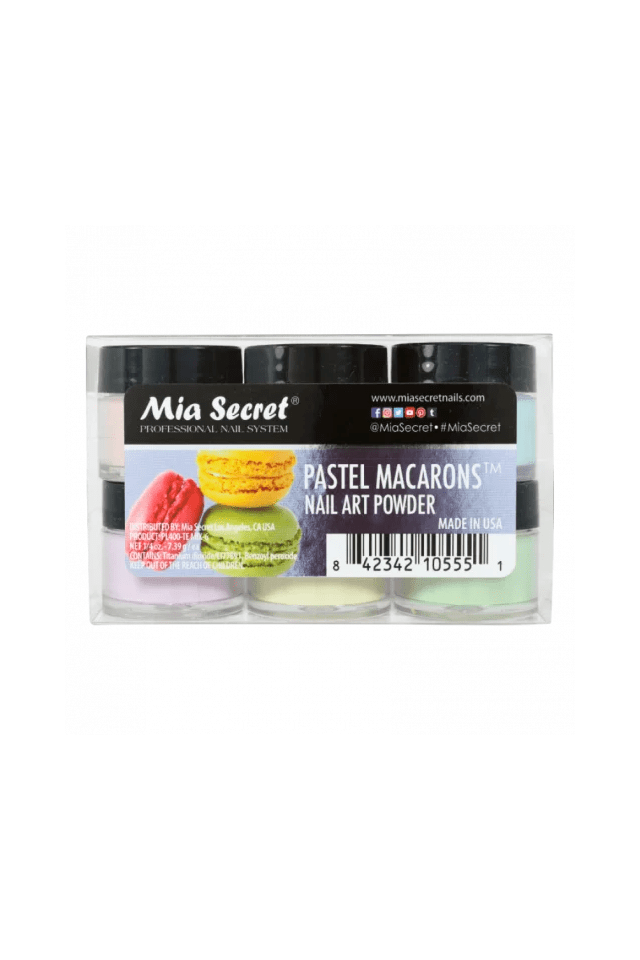 Pastel Macarons Acrylic Powder Collection 6 Pcs