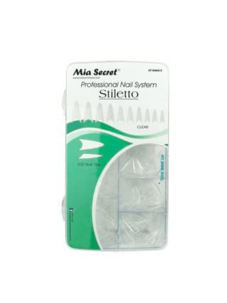 Tips Stiletto Transparente x 500